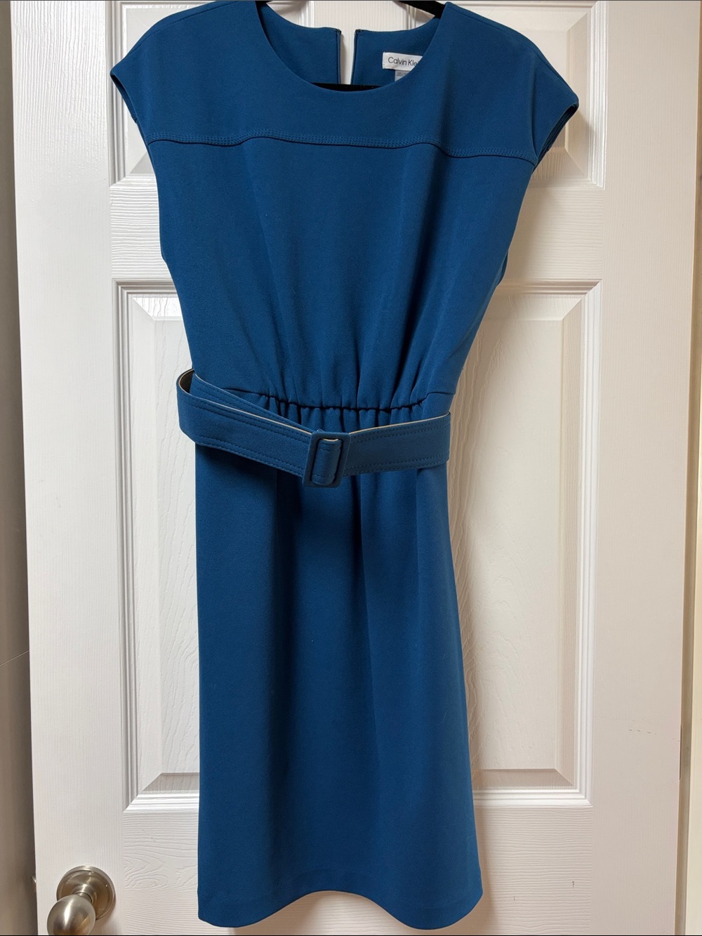 Calvin Klein Teal Belted Midi Dress